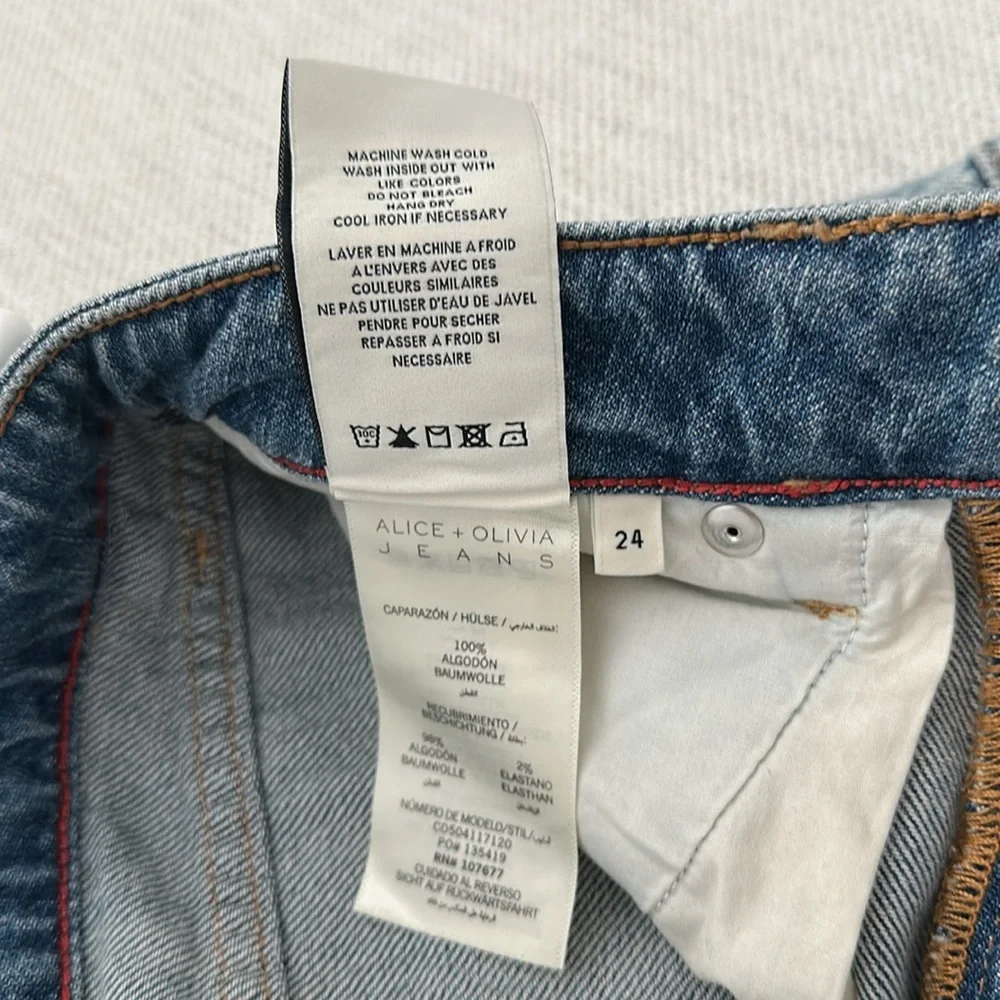 Alice + Olivia Light Blue Wide Leg Cargo Jeans sz 24 - Picture 12 of 12